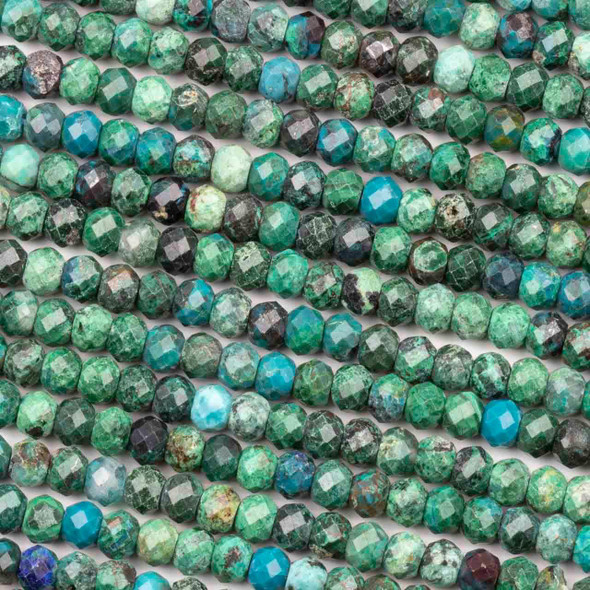 Cherry Tree Beads Chrysocolla 3x4mm Faceted Rondelle Beads - 15 inch strand 