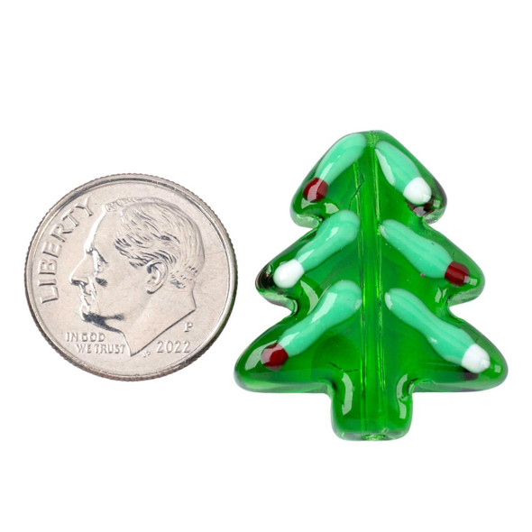 Cherry Tree Beads Handmade Lampwork Glass Beads - 22x26mm Christmas Tree, 2 per bag