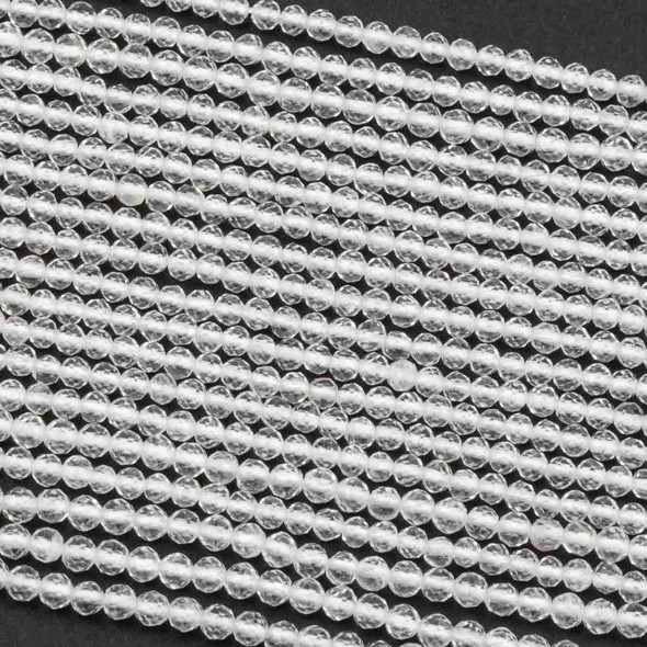 Cherry Tree Beads BOGO Clear Quartz 2mm Faceted Round Beads - 15 inch strand