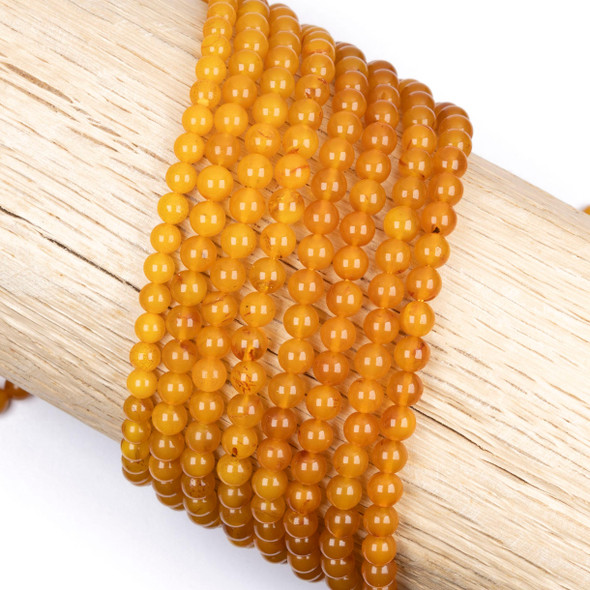 Cherry Tree Beads Amber 5mm Round Beads - 15 inch strand 
