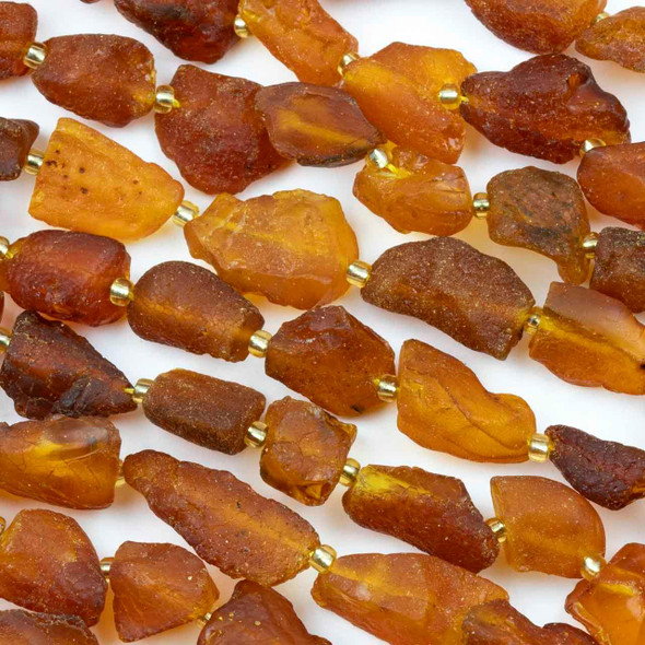 Cherry Tree Beads Unpolished Amber approx. 12x22mm Nugget Beads - 15 inch strand 