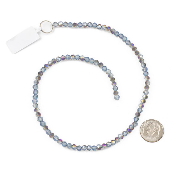 Cherry Tree Beads Crystal Beads - approx. 3x4mm Faceted Rondelle, Purple Rainbow Kissed Blue Opalite, 14 inch strand