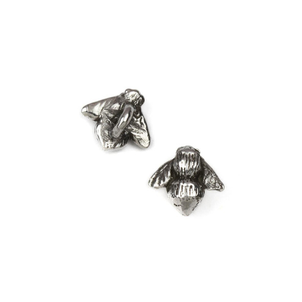 Green Girl Studios Pewter approx. 11x12mm Tiny Bee Button - 1 per bag 