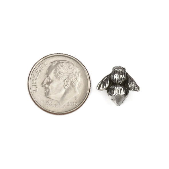  Green Girl Studios Pewter approx. 11x12mm Tiny Bee Button - 1 per bag 