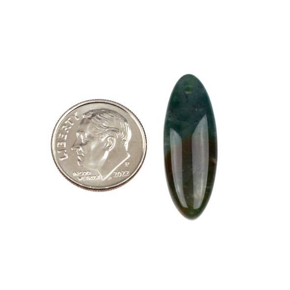Gemstone 10x28mm Top Drilled Oval Pendant with Flat Back -  1 per bag