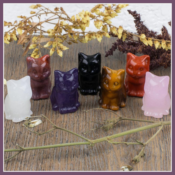 Cherry Tree Beads Gemstone Cat Specimen - approx. 18x30mm, 1 per bag 
