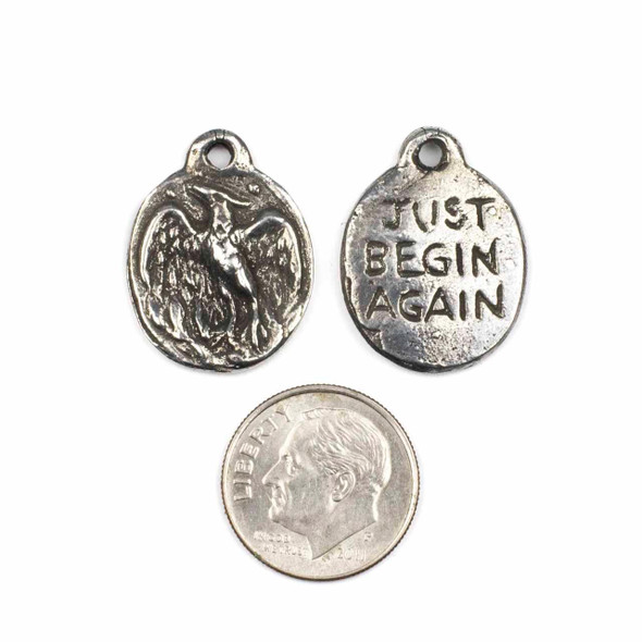  Green Girl Studios Pewter approx. 23x17mm Phoenix Charm - 1 per bag 
