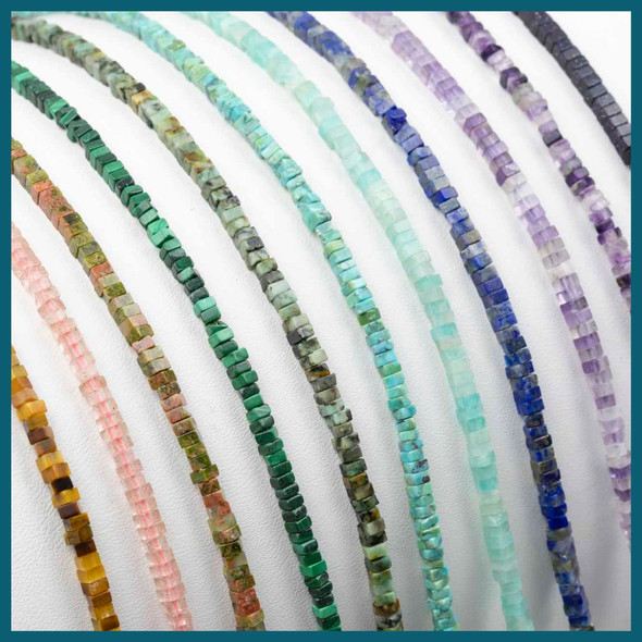 Cherry Tree Beads Gemstone 1.5x2.5mm Square Heishi Beads - 15 inch strand