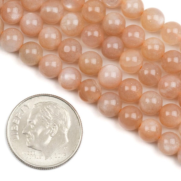 Cherry Tree Beads Peach Moonstone 5mm Rounds - 15 inch strand 