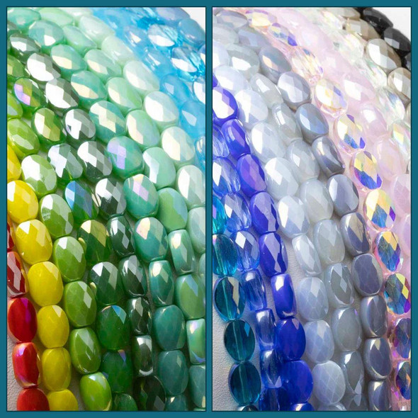 Cherry Tree Beads Crystal 6x8mm Faceted Oval Beads - 8 inch strand 