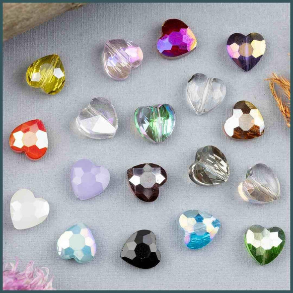 Cherry Tree Beads Crystal Beads - 8mm Faceted Hearts - 8 inch strand 