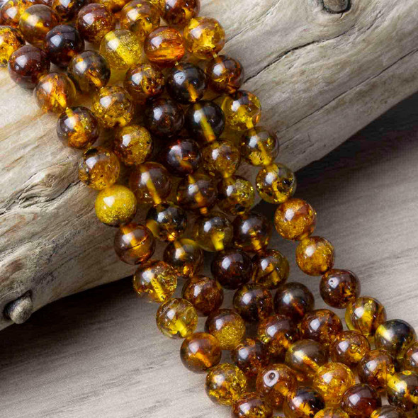Cherry Tree Beads Amber 7mm Round Beads - 15 inch strand 