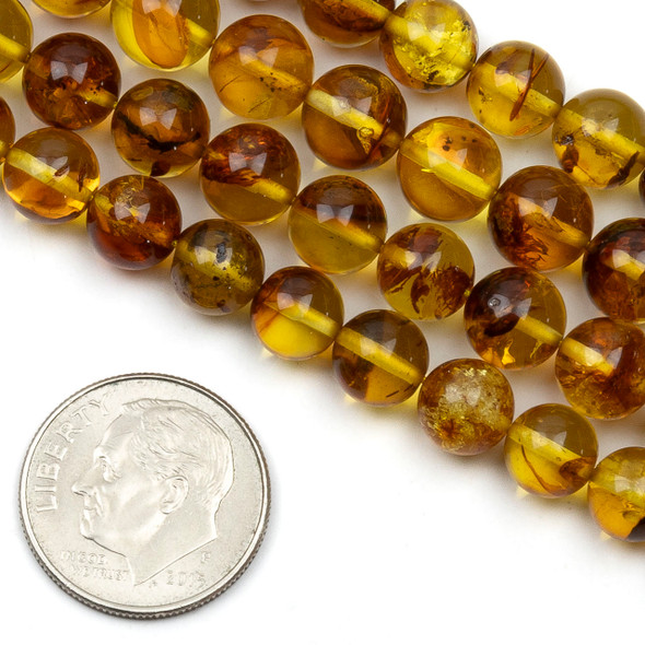 Amber 7-8mm Round Beads - 15 inch strand