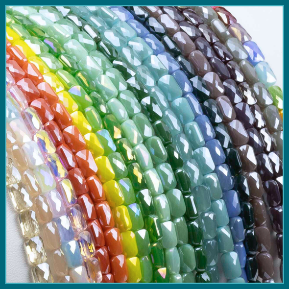 Cherry Tree Beads Crystal Beads - 4x7mm Faceted Rectangle Beads, 8 inch strand