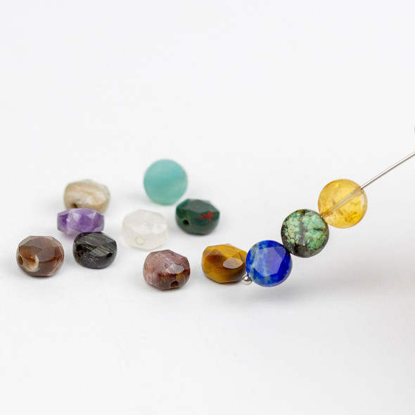 Cherry Tree Beads Natural Gemstone 8mm Faceted Hexagonal Coin Beads 