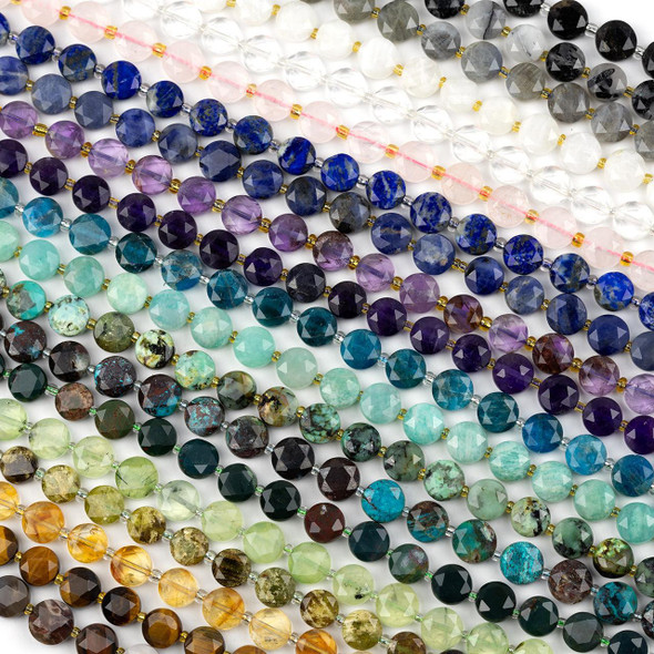 Cherry Tree Beads Natural Gemstone 8mm Faceted Hexagonal Coin Beads 