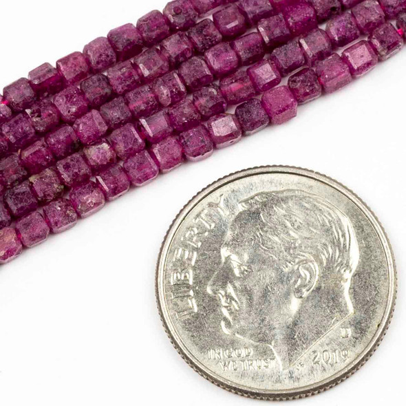 Cherry Tree Beads Ruby 2mm Faceted Cube Beads - 15 inch strand 