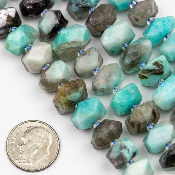 Cherry Tree Beads Multicolored Amazonite approx. 7x14mm Faceted Irregular Heishi Beads - 7.5 inch strand 