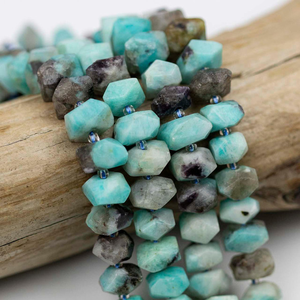 Cherry Tree Beads Multicolored Amazonite approx. 7x14mm Faceted Irregular Heishi Beads - 7.5 inch strand 