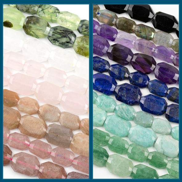 Cherry Tree Beads Gemstone Faceted Rectangular Slab Beads 