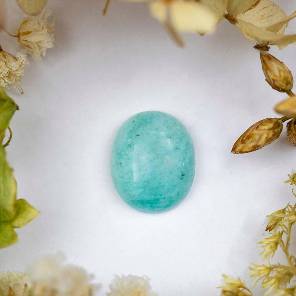 Cherry Tree Beads Russian Amazonite 10x12mm Oval Cabochon - 1 per bag 