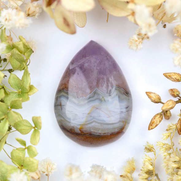 Cherry Tree Beads Amethyst Agate 25x35mm Teardrop Cabochon - 1 per bag 