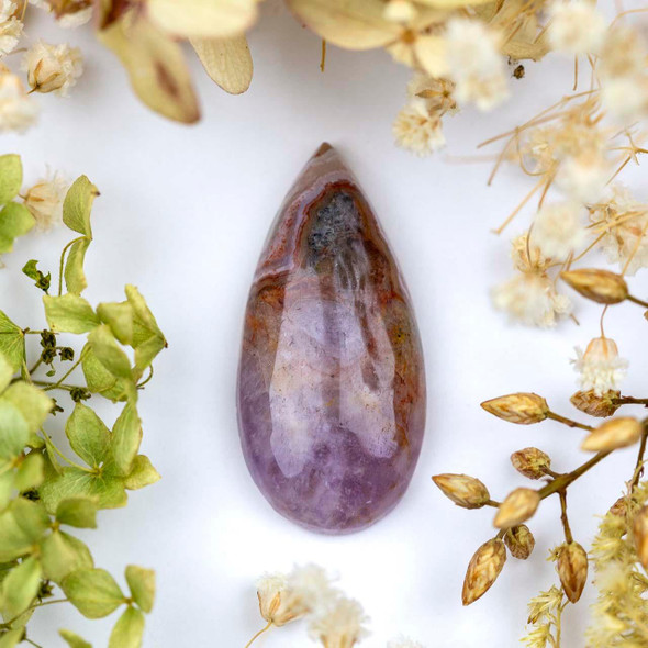 Cherry Tree Beads Amethyst Agate 18x37mm Teardrop Cabochon - 1 per bag 