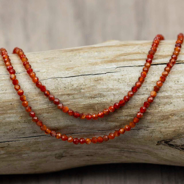 Cherry Tree Beads BOGO Red Agate 2mm Faceted Round Beads - 15 inch strand 