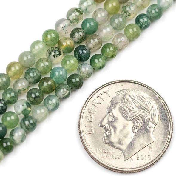 Cherry Tree Beads BOGO Moss Agate 3mm Round Beads - 15 inch strand 