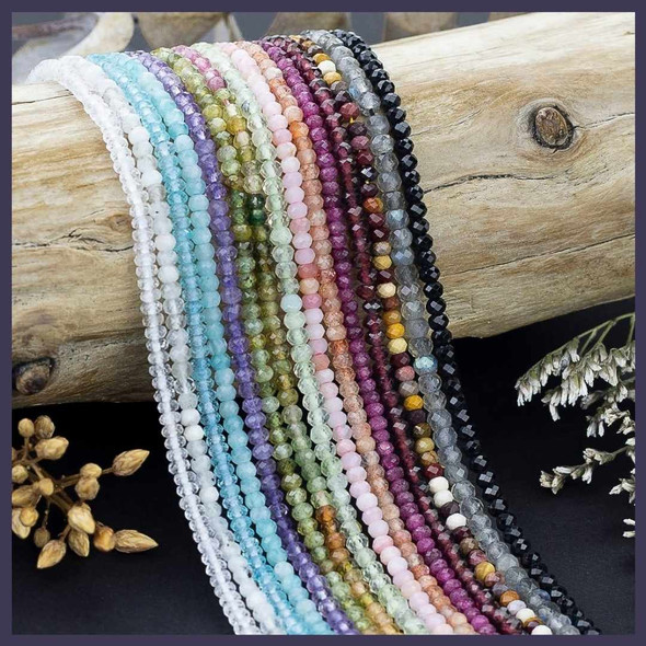 Cherry Tree Beads Gemstone 2x3 Faceted Rondelle Beads - 15 inch strand