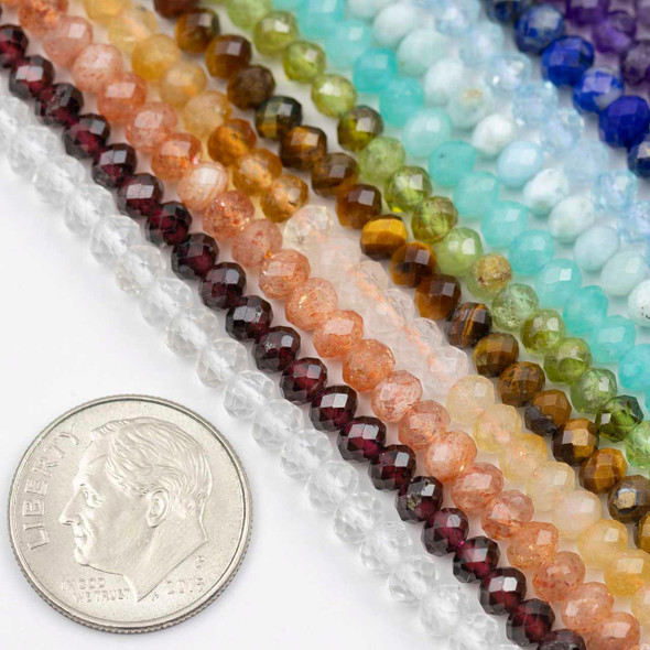 Cherry Tree Beads Natural Gemstone 3x4 Faceted Rondelle Beads - 15 inch strand 
