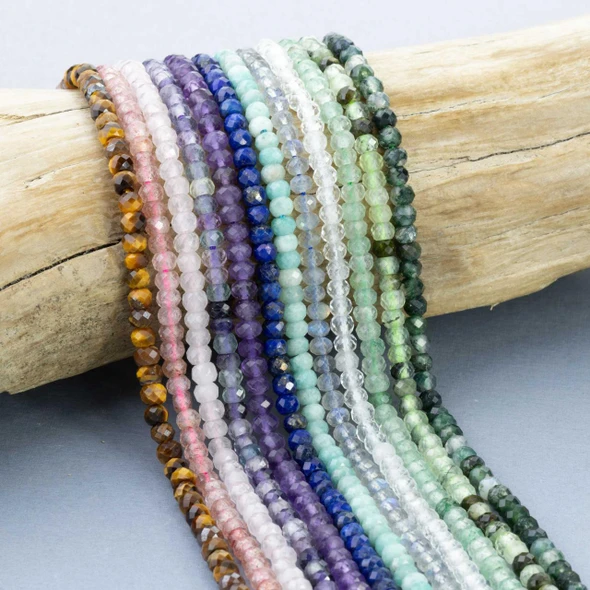 Cherry Tree Beads Natural Gemstone 3x4 Faceted Rondelle Beads - 15 inch strand 