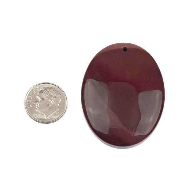 Cherry Tree Beads Gemstone 35x45mm Top Front to Back Drilled Oval Pendant with a Flat Back - 1 per bag 
