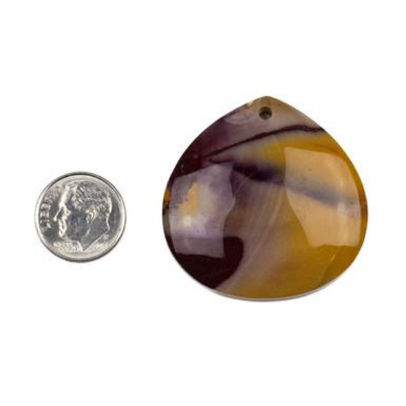 Cherry Tree Beads Gemstone 40mm Top Front to Back Drilled Almond Pendant with a Flat Back - 1 per bag 