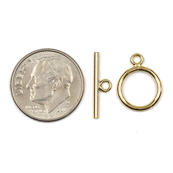 Cherry Tree Beads 14k Gold Filled 11x14mm Smooth Toggle with 4x16mm Bar - 1 set 