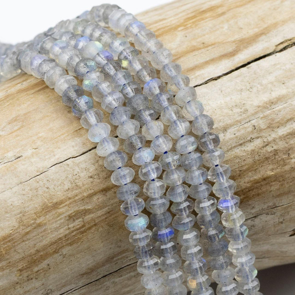 Cherry Tree Beads Blue Labradorite 2x4mm Faceted Pumpkin Beads - 15 inch strand 