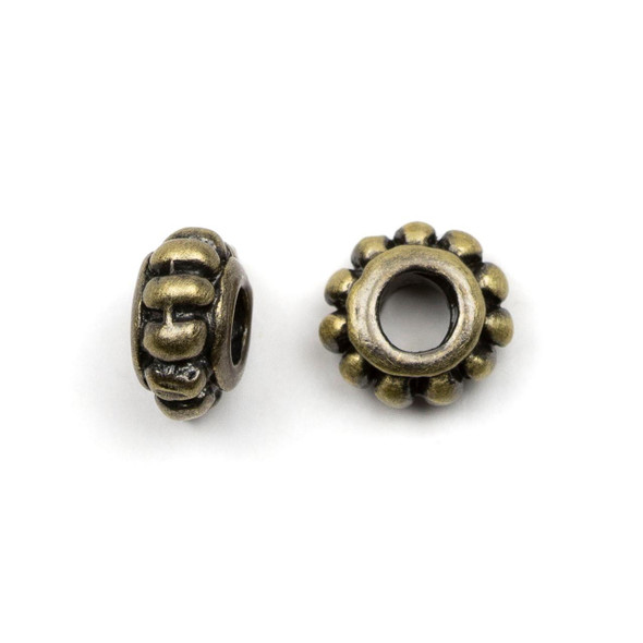 Cherry Tree Beads Brass 3.5x7mm Daisy Spacer Beads - 12 per bag 