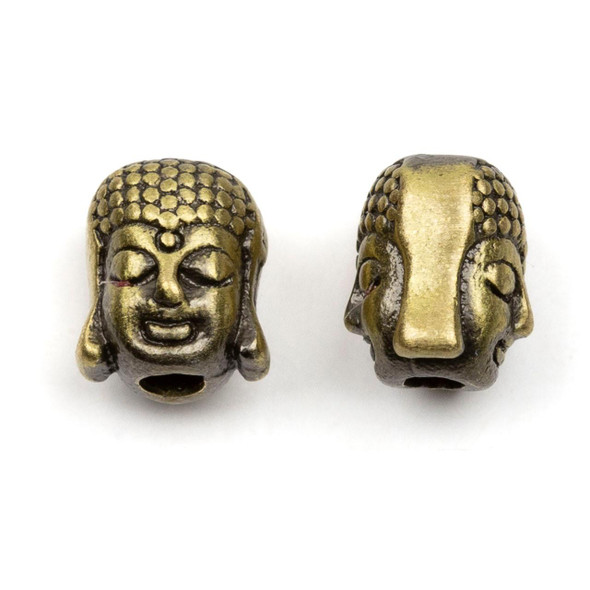 Cherry Tree Beads Brass 7x8.5mm Buddha Head Beads - 4 per bag 