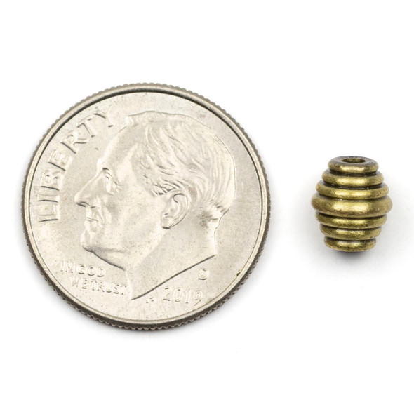 Cherry Tree Beads Brass 5x6mm Corrugated Spacer Findings - 12 per bag 