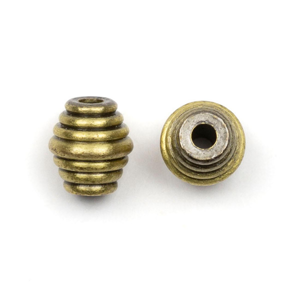 Cherry Tree Beads Brass 5x6mm Corrugated Spacer Findings - 12 per bag 