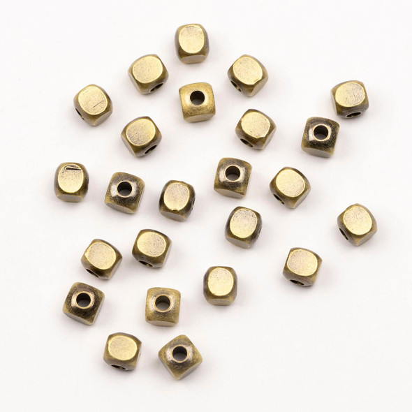 Cherry Tree Beads Brass 4mm Cube Beads - 24 per bag 