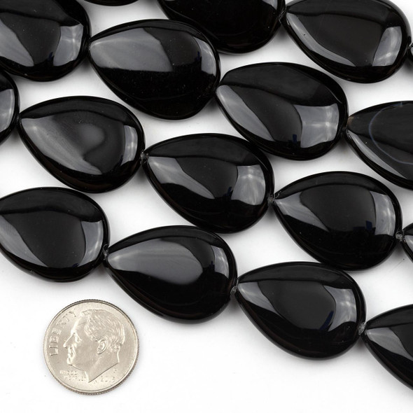 Cherry Tree Beads Special Gems - Onyx 18x25mm Teardrop Beads - 16 inch strand 