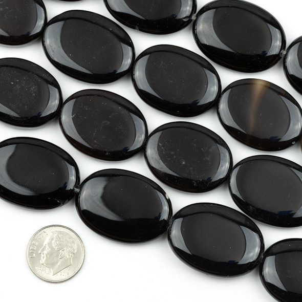 Cherry Tree Beads Special Gems - Onyx 22x30mm Oval Beads - 16 inch strand 