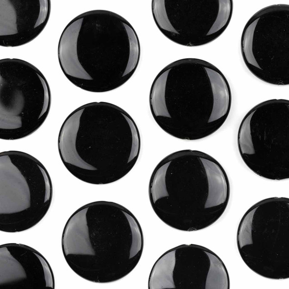 Cherry Tree Beads Special Gems - Onyx 35mm Coin Focals - 4 per bag