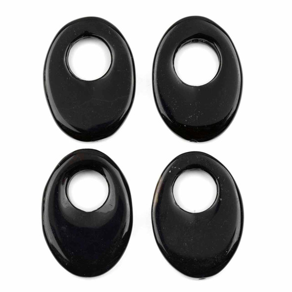 Cherry Tree Beads Special Gems - Onyx 25x35mm Agogo Oval Focals - 4 per bag 