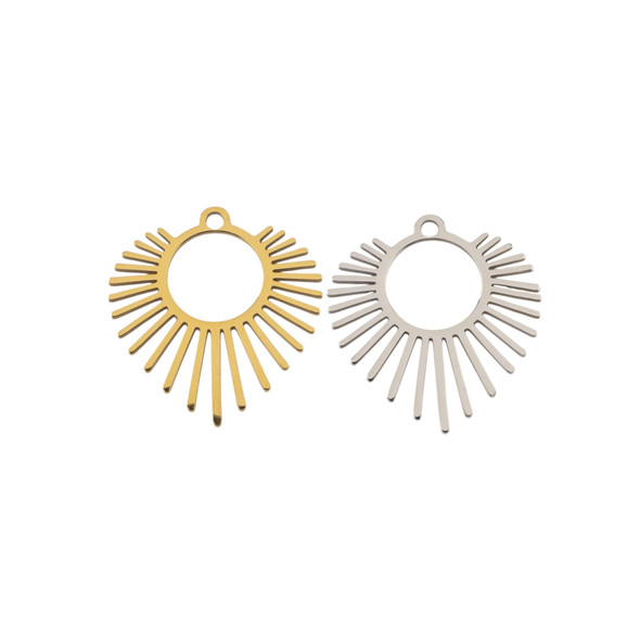 304 Stainless Steel 20x21.5mm Shining Sunburst Pendant - 2 per bag