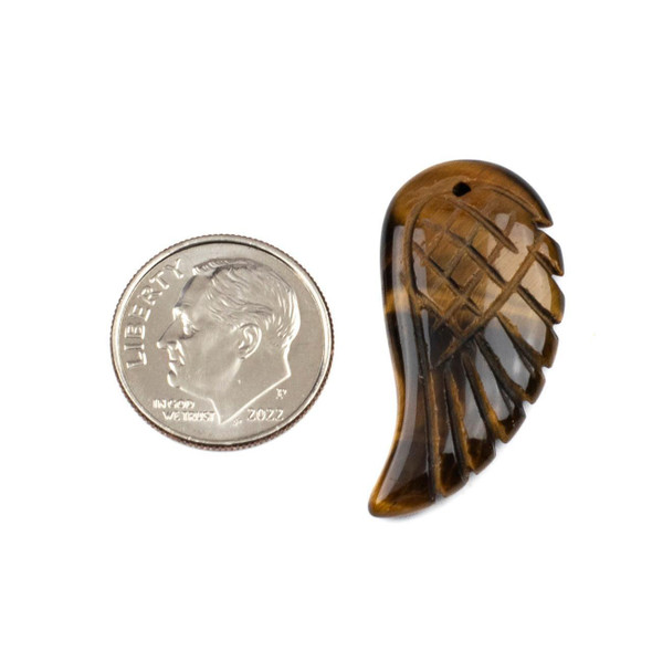 Cherry Tree Beads Natural Gemstone 15x30mm Top Drilled Wing Pendant -  1 per bag 