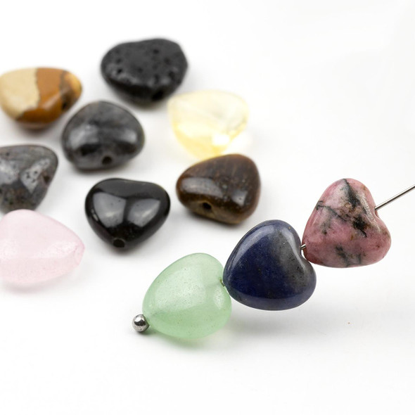 Cherry Tree Beads Natural Gemstone 10mm Heart Beads 
