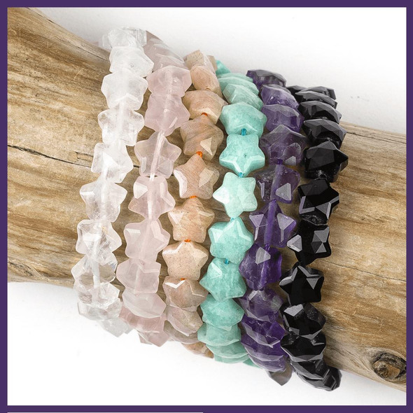 Cherry Tree Beads Gemstone 8mm Faceted Star Beads 
