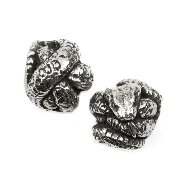 Cherry Tree Beads Green Girl Studios Pewter 15x16mm Rattlesnake Bead - 1 per bag 